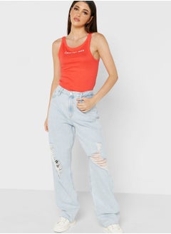 Buy High Waist Ripped Jeans in UAE