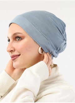 اشتري Cotton Elastic Bonnet Baby Blue For Women في مصر