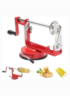 Buy Spiral Potato Slicer, Potato Twister, Twisted Potatoes Cutter, Manual Blade Grater For Apple Cucumber Tornado Vegetable Fruit Chips Making Suction Base Kitchen Tool For Home Restaurant Multipurpose in UAE