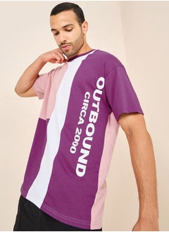 Buy Colorblock Cut & Sew Oversized T-Shirt in Saudi Arabia