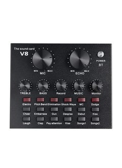 اشتري V8 Sound Card With Bluetooth Mixer Board Voice Changer Live Sound Card في السعودية