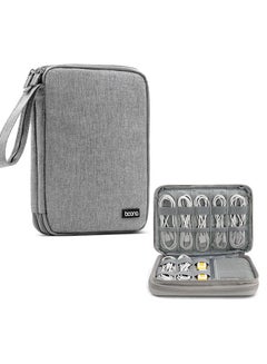 Buy Electronic Accessories Bag, Gadget Organizer Case, Travel cable Storage Pouch for charger, USB, Earphones, SD Memory Cards Flash Hard Drives, Power Banks, Adapters or Camera Accessories Grey in UAE