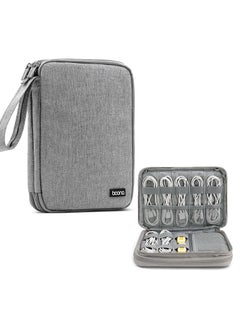 اشتري Electronic Accessories Bag, Gadget Organizer Case, Travel cable Storage Pouch for charger, USB, Earphones, SD Memory Cards Flash Hard Drives, Power Banks, Adapters or Camera Accessories Grey في الامارات