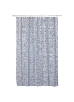 Buy Shower curtain white/blue 180x200 cm in Saudi Arabia