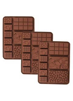 Buy 3 PCS Silicone Chocolate Mould, Mix Shape Break-Apart Chocolate Bar Mini Waffle Shape Heart Shape Fragments Square Shape Moulds  Homemade Protein and Energy Bar Mold Candy Cake Decoration in UAE