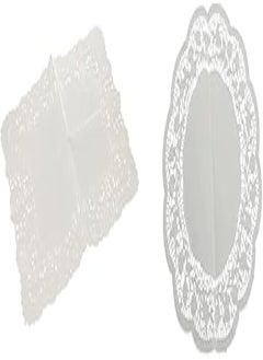 Buy Rectangular paper doilies, 30x40cm, 5 pcs + Pedrini round paper doilies, 26 cm 5 pcs - white in Egypt