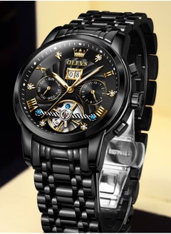 Buy OLEVS Watches Men Automatic,Self Winding Skeleton Watches for Men Tourbillon No Battery,Luxury Stainless Steel Watch with Date Mechanical Men's Watches Waterproof Fashion for Men in Saudi Arabia