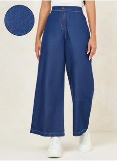 اشتري Wide Leg Basic Jeans with Button-Zip Closure في السعودية