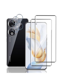 Buy Screen Protector, Camera Lens Protector, 9H Hardness 3D HD Tempered Glass Film, 2 Pcs Tempered Glass Compatible with Honor 90 5G Screen Protector and 2 Pcs Camera Lens Protector in UAE
