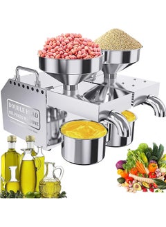 Buy LETWOO Commercial Double Head Oil Press Machine Automatic Electric Oil Press Extractor 304 Stainless Steel Cold/Heat Oil Press expeller Easily Extract Nut Peanut Sesame  Walnut Oil in UAE