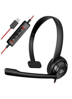 Buy HW02 USB Headset with Microphone Noise Cancelling &Audio Controls, Super Light (Mono) in Egypt