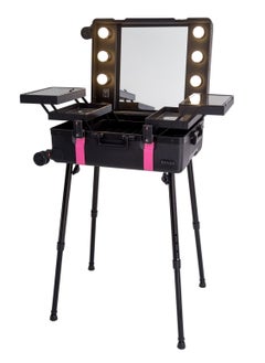 Buy Makeup Vanity Mirror Stand Trolley Case with lights in UAE