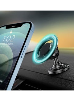 اشتري Compatible for MagSafe Car Mount iPhone, Dashboard 360° Rotation Magnetic Mount, Cell Phone Holder iPhone 14/13/12/All Smart Phones (Black) في السعودية