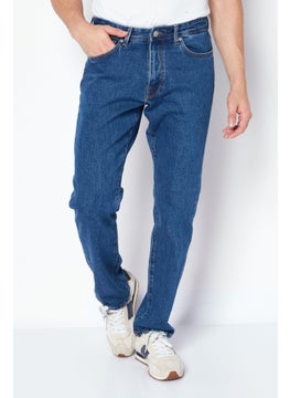 Buy Men Straight Fit  Washed Stretchable Jeans, Blue in UAE