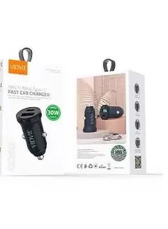 Buy Vidvie CC532 Mini 1 USB and Type-C Fast Car Charger 30W (max) Type-C cable – Black in Egypt