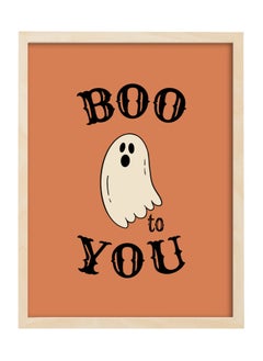 اشتري Halloween Ghost Boo Framed Poster 30x40cm - Spooky Wall Art Decor for Home, Office, or Party , Trick or Treat Pumpkin Artwork, Halloween Decoration Gift Idea في الامارات