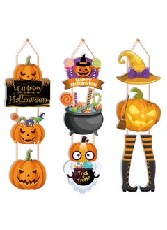 اشتري 3pcs  Halloween decorations, front door decorations, pumpkin pumpkin magic hat scene layout pendants hanging ornaments في الامارات