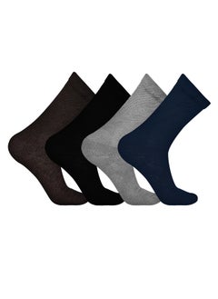 Buy Medicated Formal Dress Socks For Mens Womens Circulatory Non-Binding Highly Stretchable Compression Pack Of 4 Crew Socks For Mens & Ladies in UAE