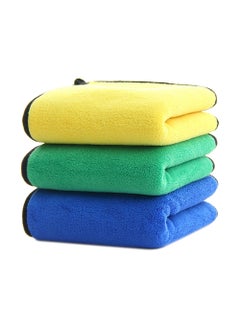 Buy 3 Piece Thickened Automotive Cleaning Towels Super Absorbent Microfiber Towels in UAE