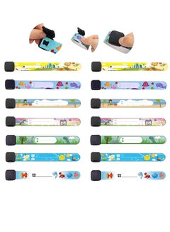 Buy 14 Pieces Child Safety ID Wristband Cartoon Pattern Adjustable Waterproof Bracelet Reusable Boys and Girls Outdoor Activities Anti-Lost Identification Bracelet Information Band in UAE