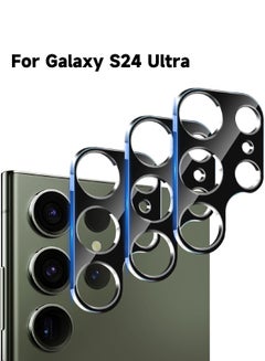 اشتري 3 عبوات من واقي عدسة الكاميرا Samsung Galaxy S24 Ultra، واقي عدسة الكاميرا من الزجاج المقوى لهاتف Samsung S24 Ultra، فائق الدقة، صلابة 9H، مضاد للخدش، سهل التركيب - أسود في الامارات
