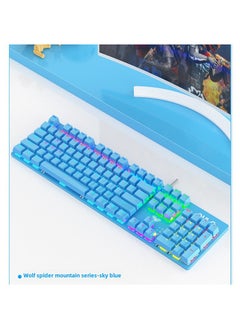 Buy WolfSpider F2088 F2058 Mechanical Gaming Keyboard S2022 Blue [Green axis]] in Saudi Arabia