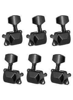 Buy 6 Pieces Guitar String Tuning Pegs Semi-Closed Tuning Machine Machine Heads Tuners For Electric Guitar Acoustic Guitar(3 Left + 3 Right, Black) in UAE