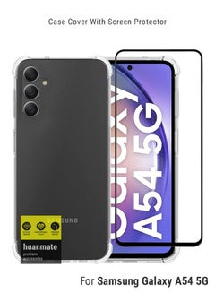 Buy Protective Back Cover With Screen Protector For Samsung Galaxy A54 5G Black/Clear in Saudi Arabia