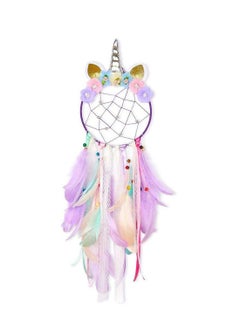 Buy Dream Catchers Unicorn with Colorful Led Light Feather Flower for Girls Boys Bedroom Wall Decor Hanging Decoration Ornament Birthday Festival Gift Pink Battery Not Included in UAE