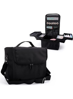 Buy Large Makeup Carrying Train Case for Women,Black Travel Makeup Organizer Bag Storage Box,4 Tier Professional Nail Organizer Case with Adjustable Dividers for Nail Tools Jewelry MakeUp Brushes Toiletry in Saudi Arabia