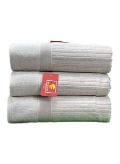 Buy Interlon 100% cotton bath towels, set of 3 pieces in Saudi Arabia