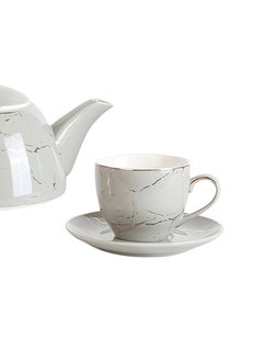 اشتري Grey & Golden Coffee/Tea Cup And Plate في الامارات