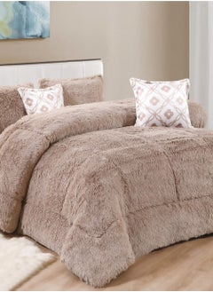 Buy Winter fur bedding set, 6 pieces, for two people, size 240x220. in Saudi Arabia