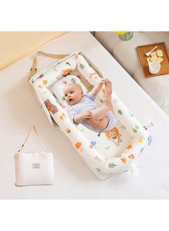 Buy Portable Foldable Cotton Baby Bed with Pillow Foldable Crib Bed Baby Lounger Travel Infant Newborn Baby Nest Portable Baby Bedding in Saudi Arabia