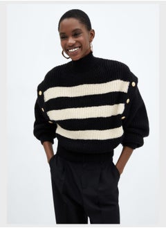 Buy Turtle Neck Strip Sweater in UAE