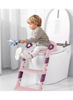 اشتري Potty Training Seat with Step Stool Ladder,Potty Training Toilet for Kids Boys Girls, Toddlers-Comfortable Safe Potty Seat with Anti-Slip Pads في الامارات