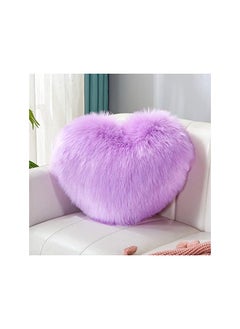 Buy Rabbit Fur Double Side Plush Heart Shaped Throw Pillow Size 35×45Cm in Saudi Arabia