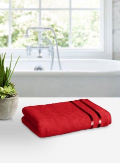 Buy Cotton 450 GSM Ultra Soft, Super Absorbent, Antibacterial, Gym, Workout, Yoga Bath Towel (140 cm x 70 cm) (Red, Set of 1) in UAE