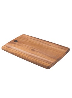 Buy Kitchen 34x23cm Teak Wood Rectangular Cutting Board with Mineral Oil Finish in UAE