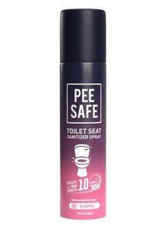 Buy PeeSafe Toilet Seat Sanitizer Spray, disinfects from 99.9% of germs in 10 seconds after spray, reduces risk of UTI, Dermatologically tested, airport and travel friendly aerosol spray, Floral - 75ml in Saudi Arabia