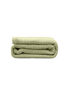 اشتري Premium Organic Cotton Hypoallergenic Soft Warm and Cozy Breathable Thermal Blanket 180 X 240 for All Seasons Green في الامارات