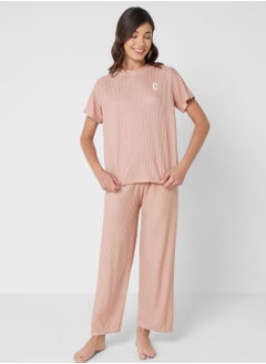 Buy Textured Pyjama Set in Saudi Arabia