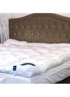 Buy Two Layers Super Microfiber Mattress Topper 14 cm With Rubber Corners Edges - White in Saudi Arabia