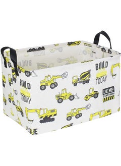 اشتري Rectangular Boys Construction Storage Basketcollapsible Kids Toy Binswaterproof Tractor Truck Storage Box With Handlesgift Basketexcavator Printed For Bedroom Playroom Decor(Engineering) في الامارات