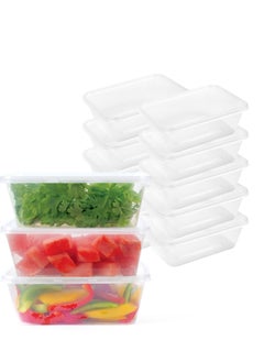 Buy Disposable Container with Lids Bowls for Food – Microwave Plastic Freezer Soup Pint Deli Rectangular Containers 1000ml [25 PCS] Kitchen Containers Storage Box in UAE