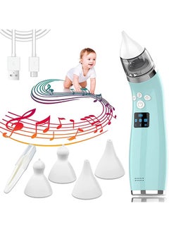 Buy Baby Nasal Aspirator, High Power and Rechargeable Electric Nose Suction with 4 Silicone Nose Tips with 3 Levels of Suction and Music Soothing Function Portable for Newborns and Toddlers to Clear Nasal in Saudi Arabia