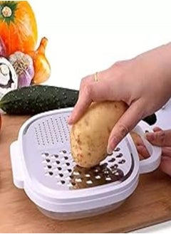 Buy Multi grater 4 * 1 shrater & grater, grater with case and plastic cover for cheese, vegetables & spice - multicolor (Assorted Colors) in Egypt