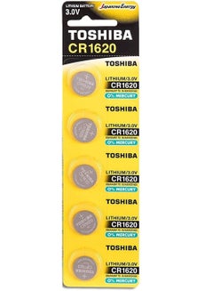 Buy Toshiba CR1620 3V Lithium Coin Cell Battery Pack of 5 batteries in UAE