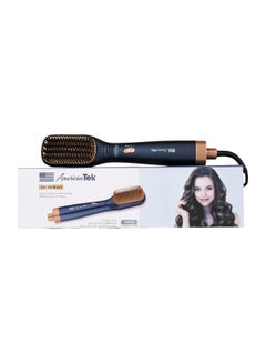 Buy Hot Air Brush Ionic Volumizing Ceramic One-Step Blow Dryer Brush For Frizz Control And Precision Styling And Straightneing - Blue 1100 Watts in UAE
