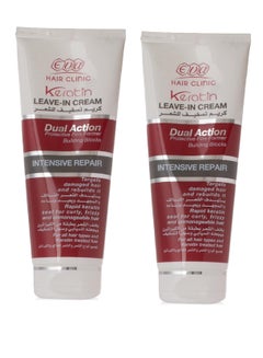 Buy Hair Clinic Keratin Intensive Repair Leave-In Cream 2 X 200ml in Saudi Arabia